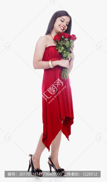 站著花束的女孩