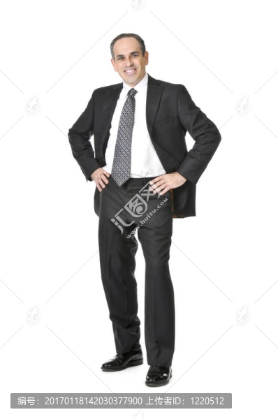 白色背景的商人