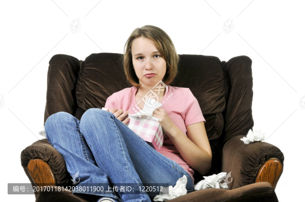 一個寒冷的十幾歲的女孩