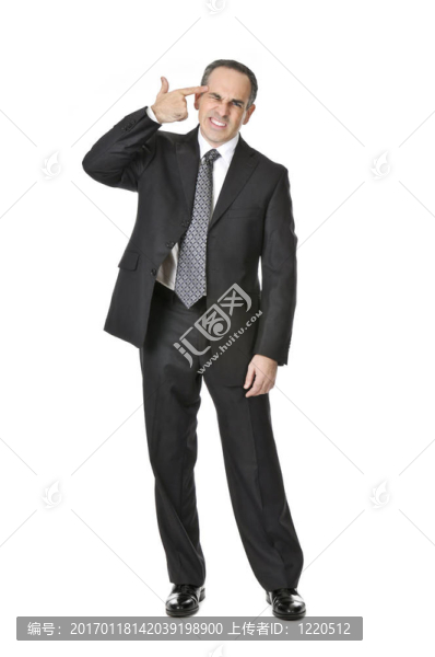 白色背景的商人