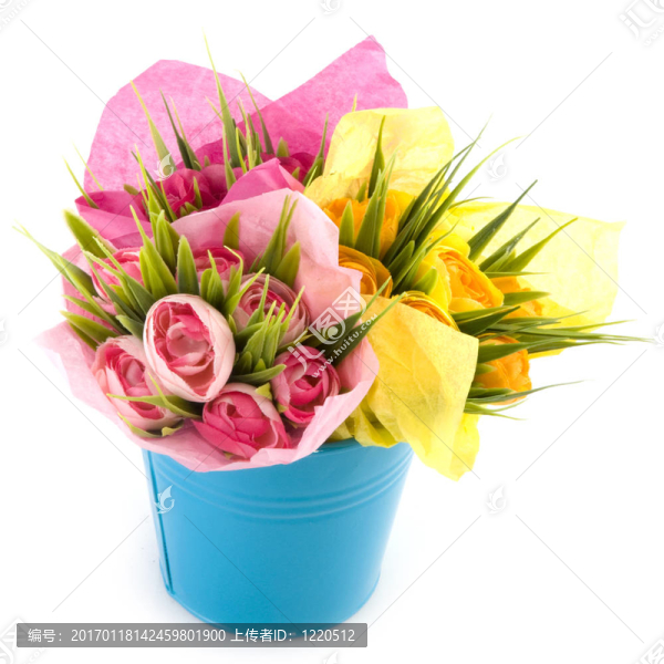 桶里的花