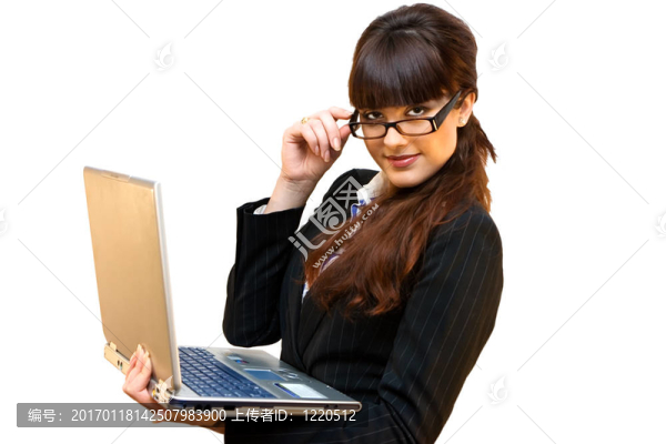 帶筆記本電腦的商務(wù)女士