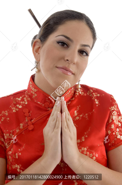 女性與手的肖像