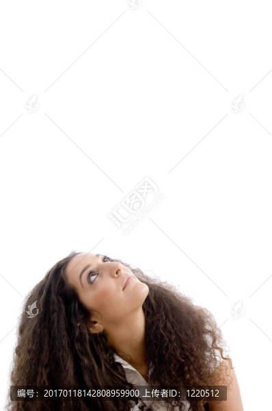 誘人的女人向上看