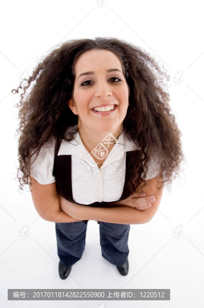 微笑女人的高視角觀