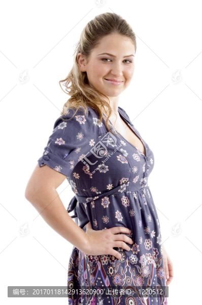 微笑年輕女性的側(cè)面觀