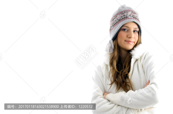 美麗的女性在看相機