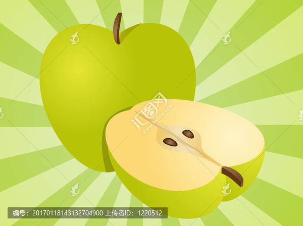 蘋果整體和半插圖