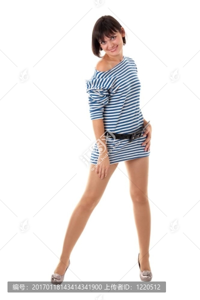 在工裝的年輕、性感的女人