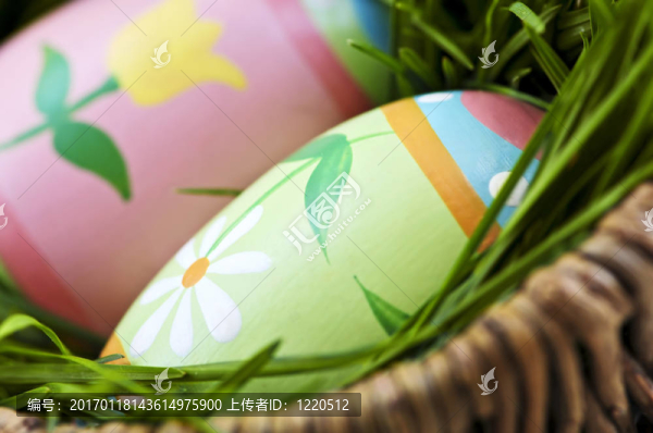 帶綠草的復(fù)活節(jié)蛋