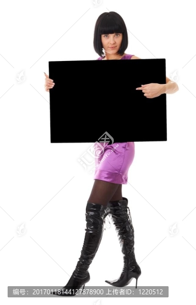 美麗的女人與大黑廣告牌