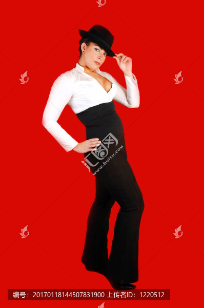 戴帽子的商務(wù)女士。