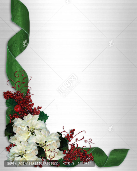 圣誕邊框Flowers絲帶