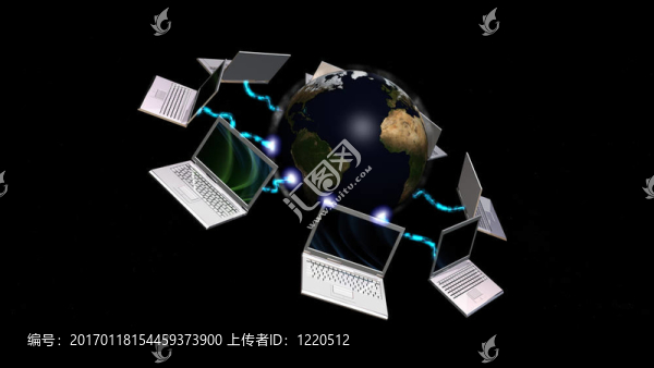 連接到地球星球的筆記本電腦