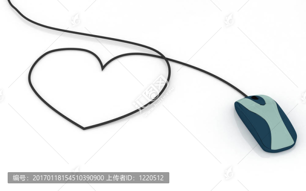 具有心形電纜的電腦鼠標(biāo)