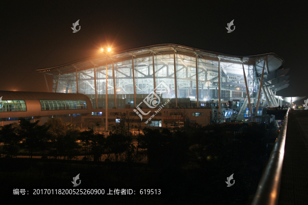 重慶機(jī)場夜景,航站樓