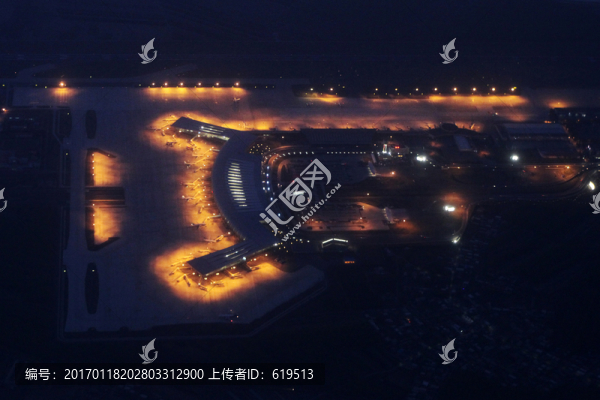 沈陽機(jī)場夜景,俯瞰全景