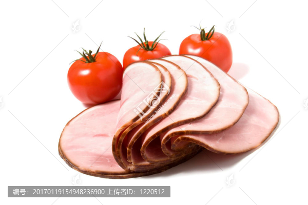白底熏肉切片