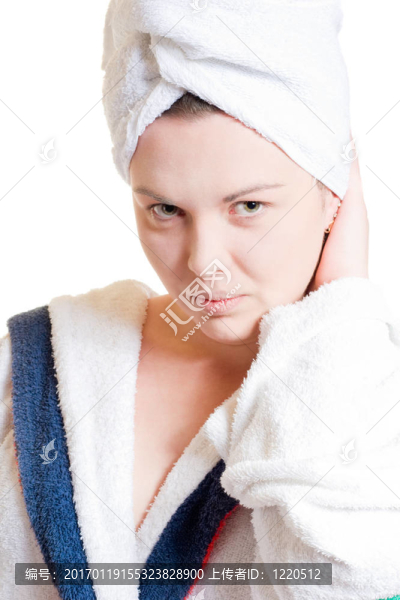 女人在浴袍