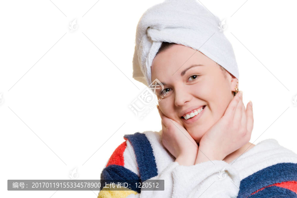女人在浴袍