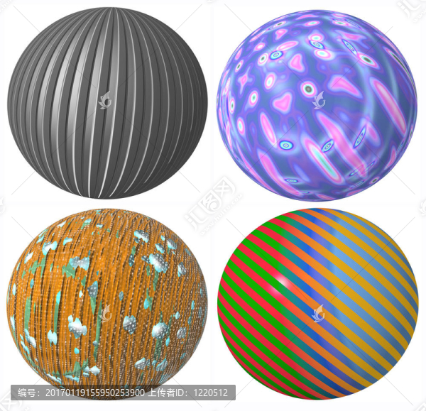 從3D渲染高品質(zhì)的彩色抽象圖案球體