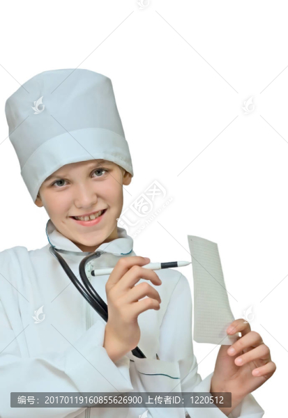 學(xué)生醫(yī)學(xué)與白色隔離筆少女