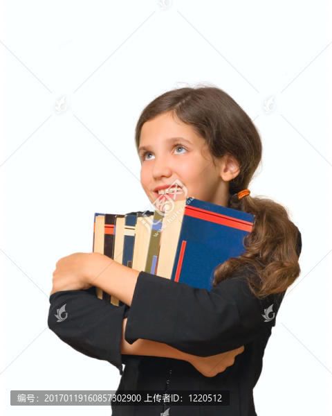 學(xué)生與書籍孤立白色
