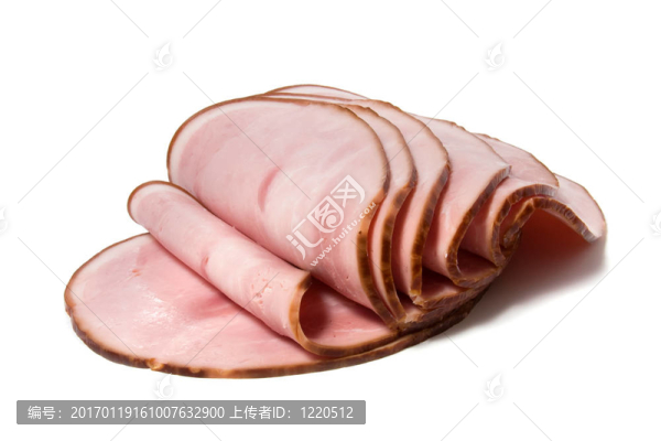 白底熏肉切片