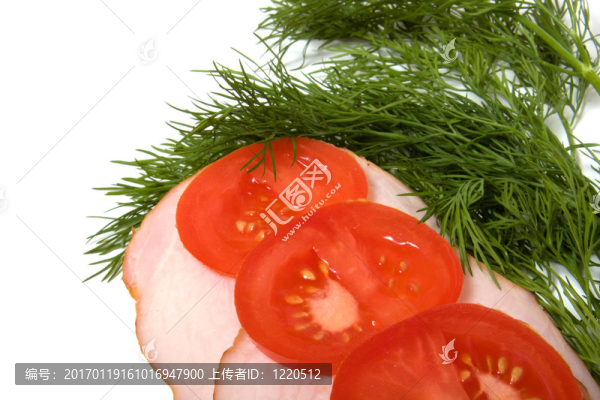 白色開放式三明治