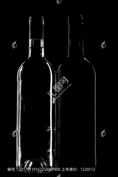 兩個黑色的酒瓶