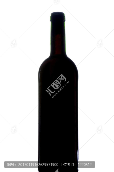 帶有瓶的黑色酒杯
