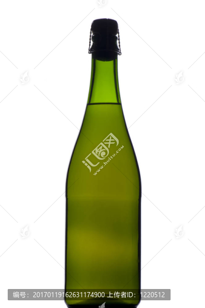黑色的氣泡酒瓶