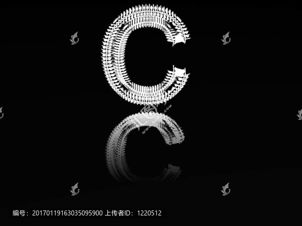 字母C的骨架