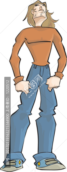 一個橙色的休閑男孩
