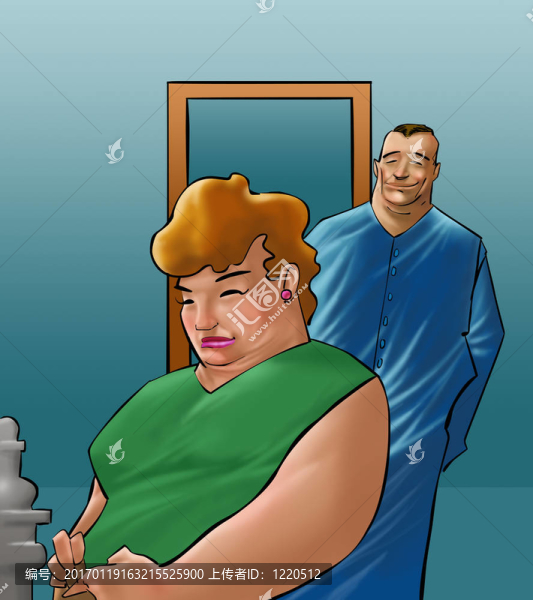 一個老婦人和一個男人在一個