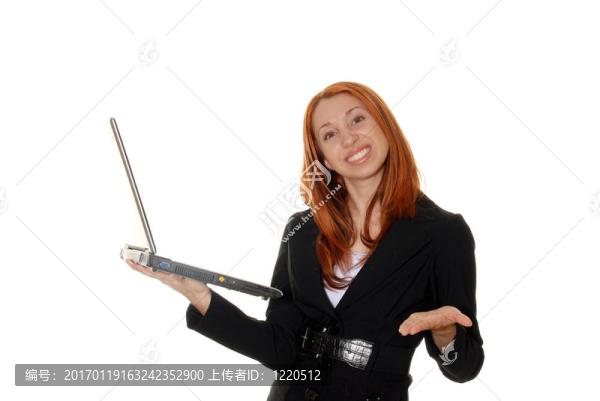 商業(yè)女人與筆記本電腦