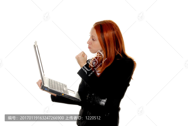 商業(yè)女人與筆記本電腦