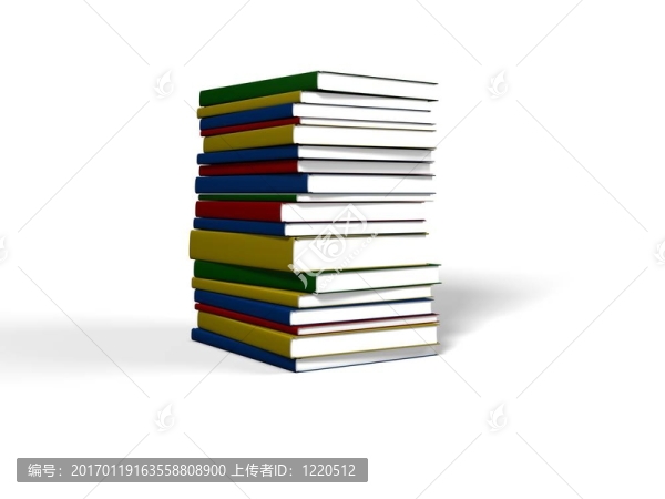 白色背景下的彩色書籍