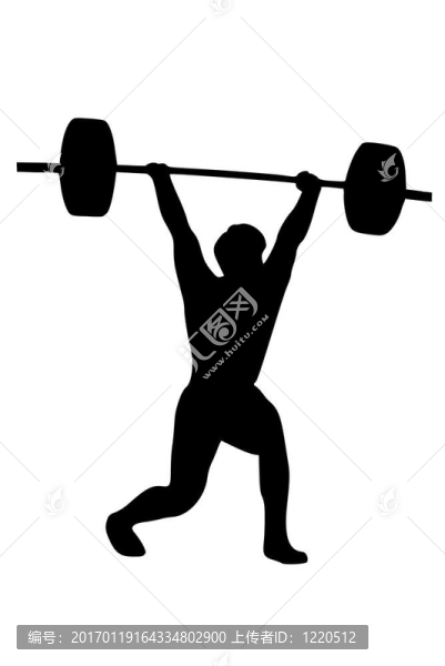 男性weightlifte剪影