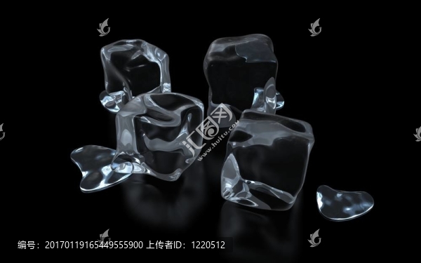 在玻璃表面上的一個冰塊