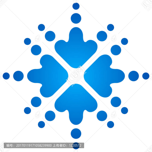 藍(lán)色的雪花帶箭頭