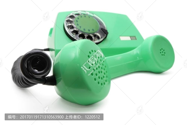 帶盤的綠色手機