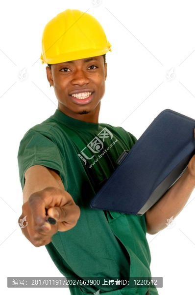 黑色的建筑工人