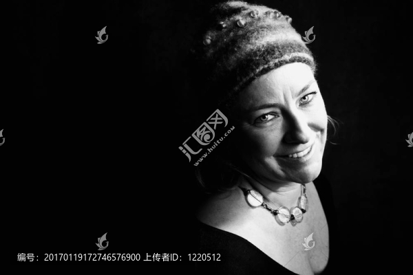 Knit,Cap的女人