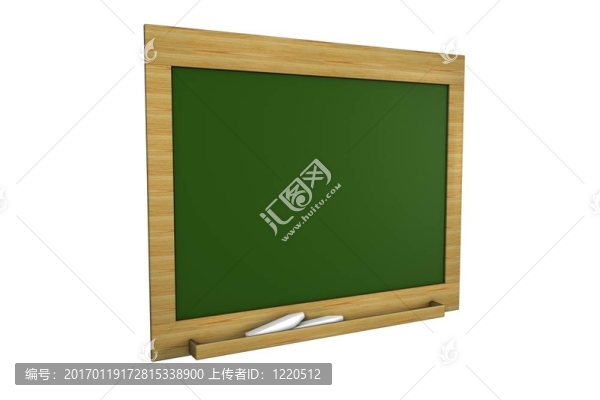 Blank,Green,Chalkboard被孤立在白色背景