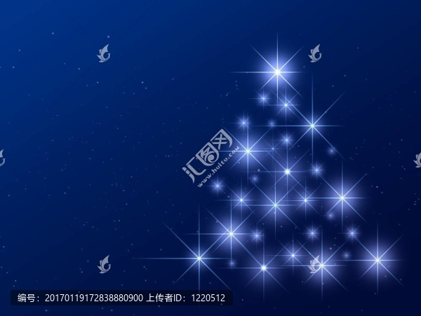 藍(lán)色背景下的圣誕樹(shù)