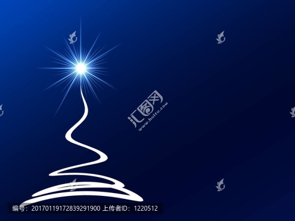 藍(lán)色背景下的圣誕樹