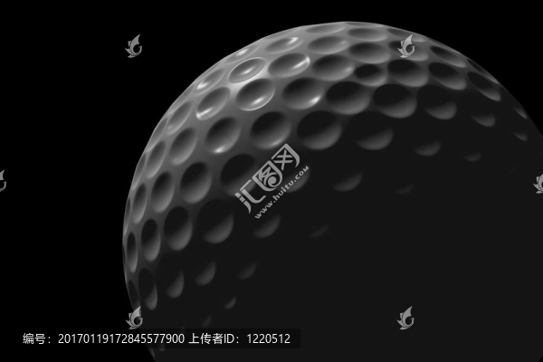 黑色背景上的高爾夫球