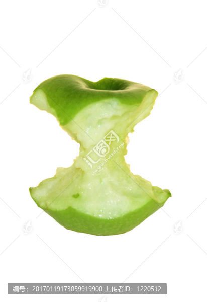 一點綠色蘋果，白色