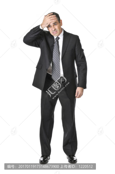 白色背景的商人
